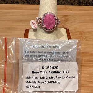 Bomb party.  Pink Ice Crystal Ring size 10